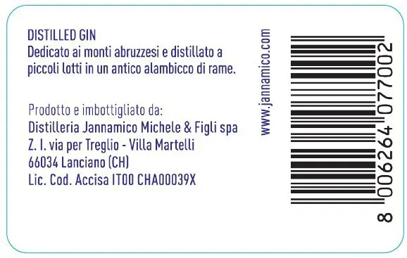 Jannamico GIN J7 - Botanic Premium Dry Gin - JMEF 20cl - immagine 2